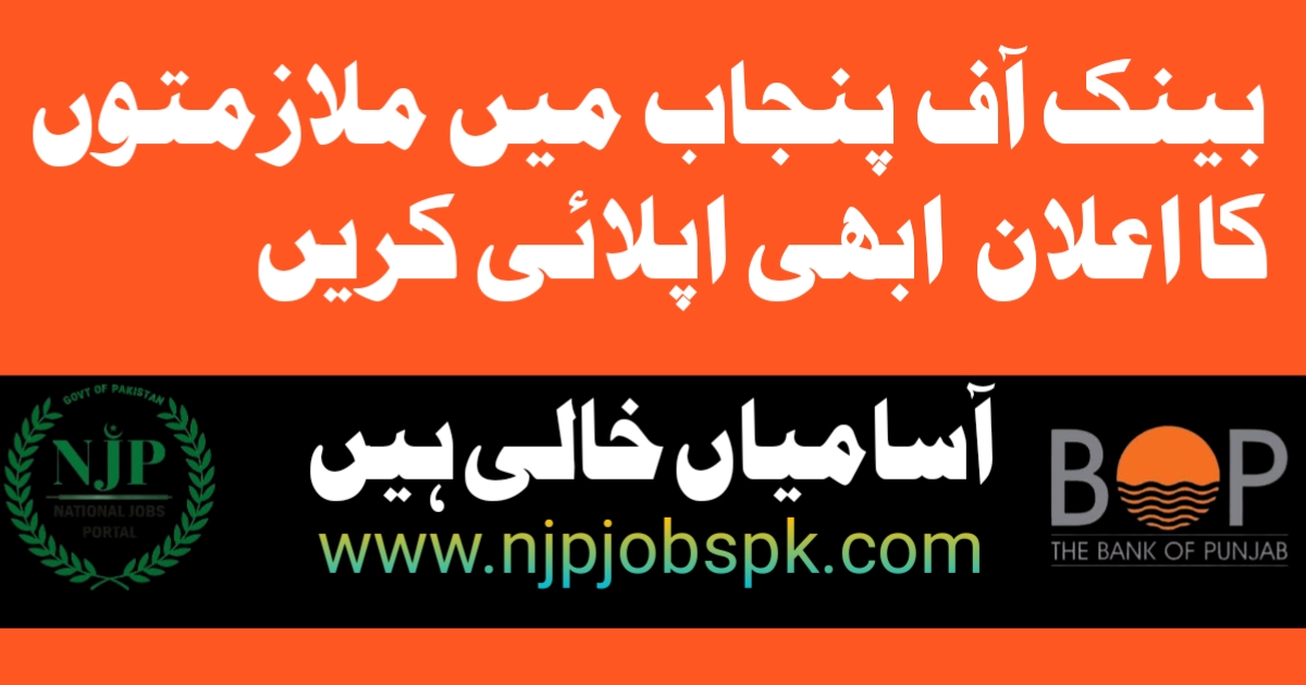 BOP Bank of Punjab Jobs 2024 Apply Online