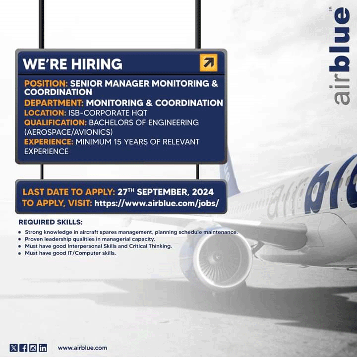 Airblue Jobs 2024 Latest Advertisement