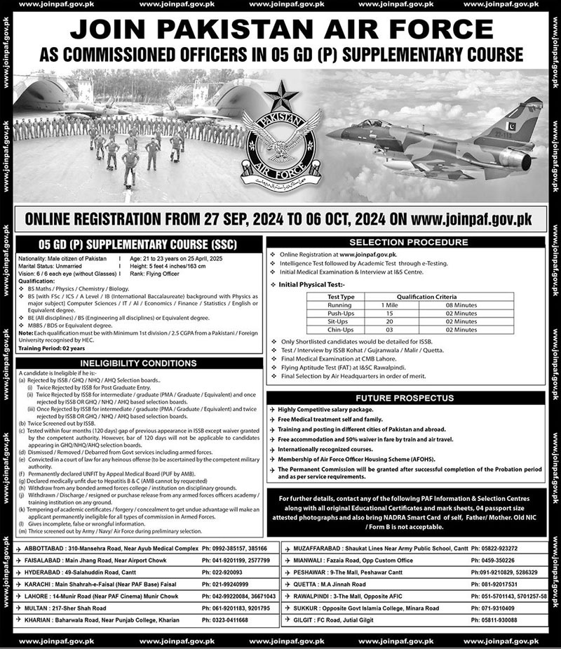 Pakistan Air Force PAF Jobs 2024  Advertisement