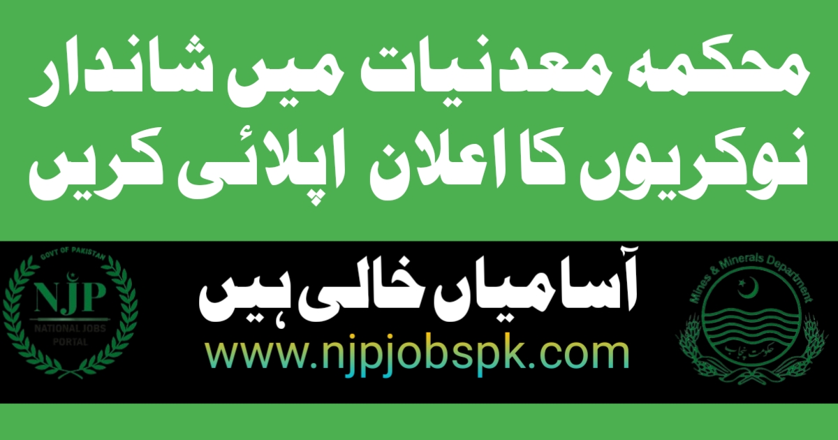 Mines & Minerals Department Jobs 2024 Apply Online