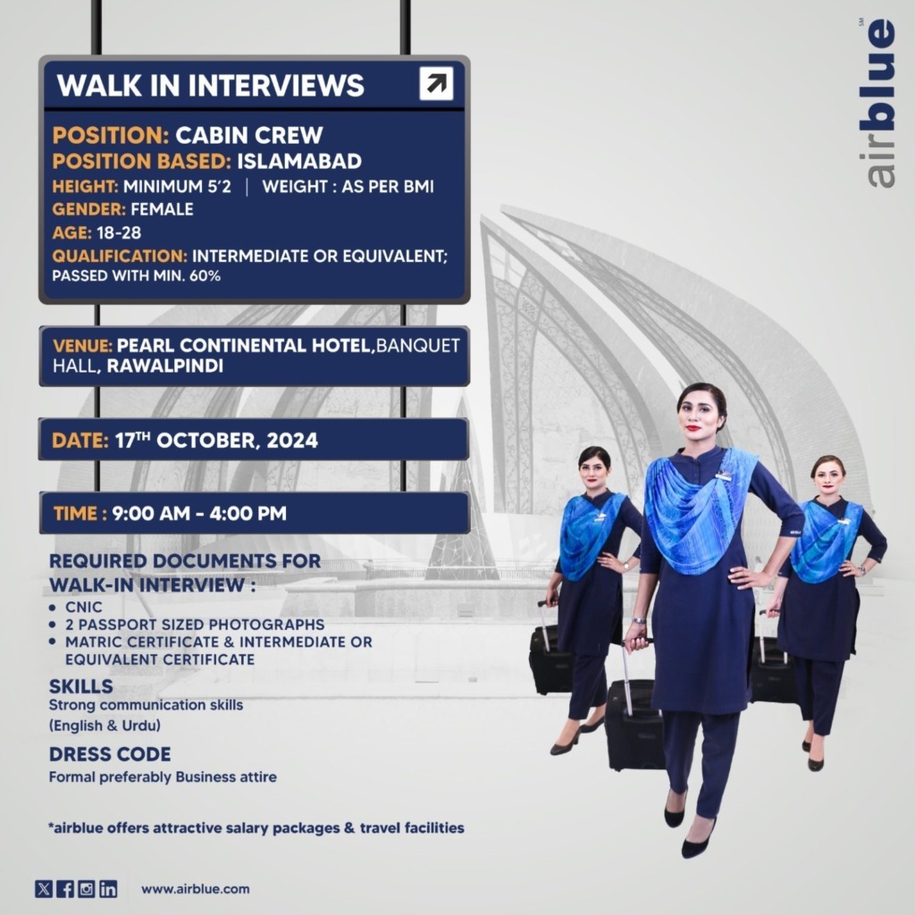 Airblue Jobs 2024 Latest Advertisement